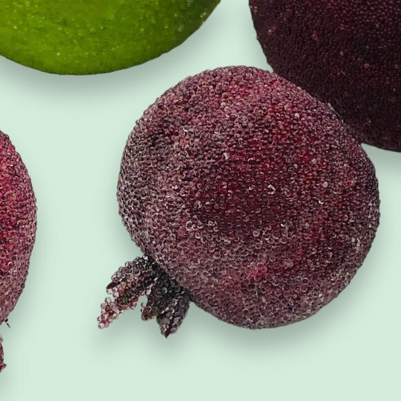 Lot of 10 Faux Sugared Fruit Apples Pears Red Green Yellow - Picture 9 of 12